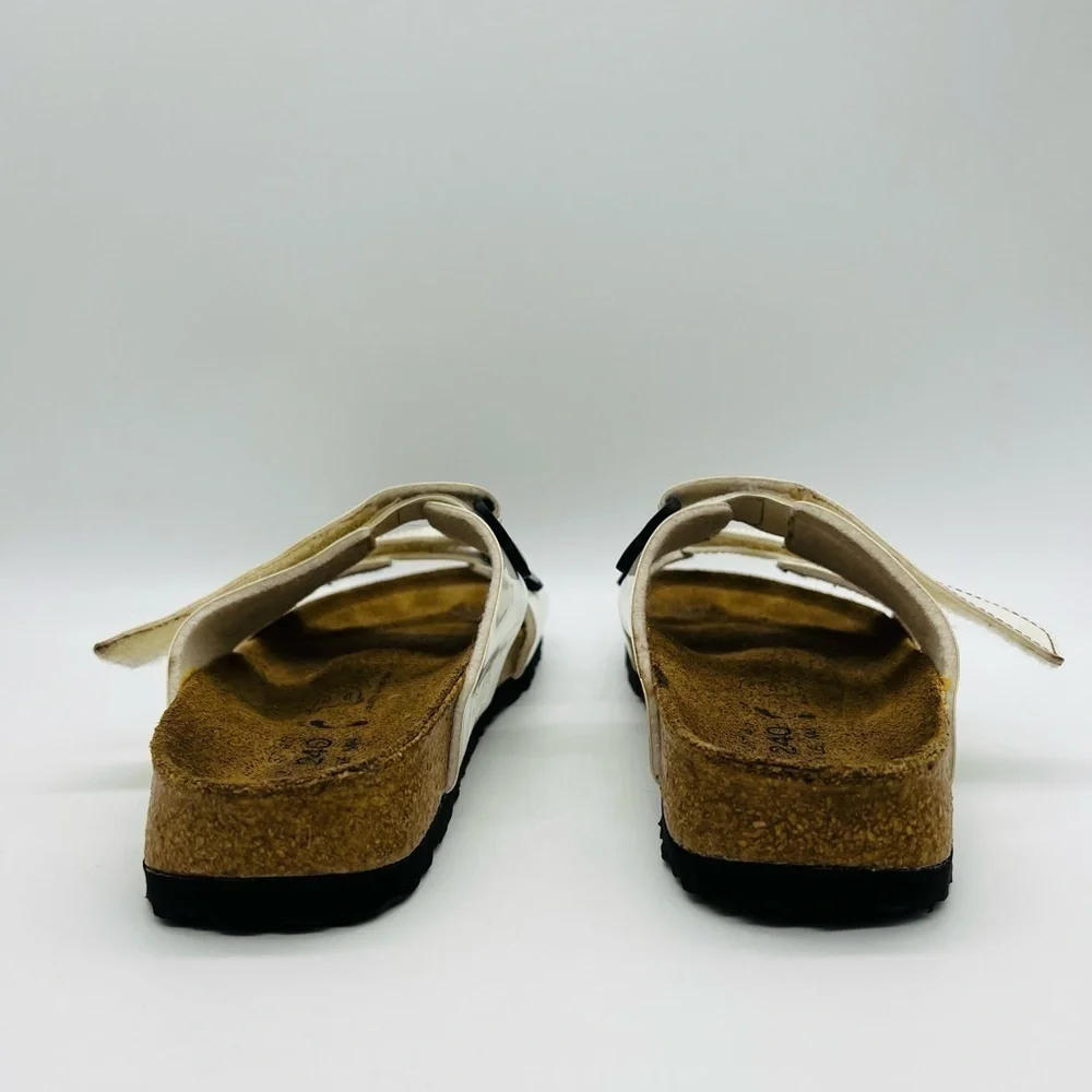 BIRKIES UNISEX WHITE VELCRO SLIP ON SANDALS SIZE W6 M4 - Picture 5 of 14